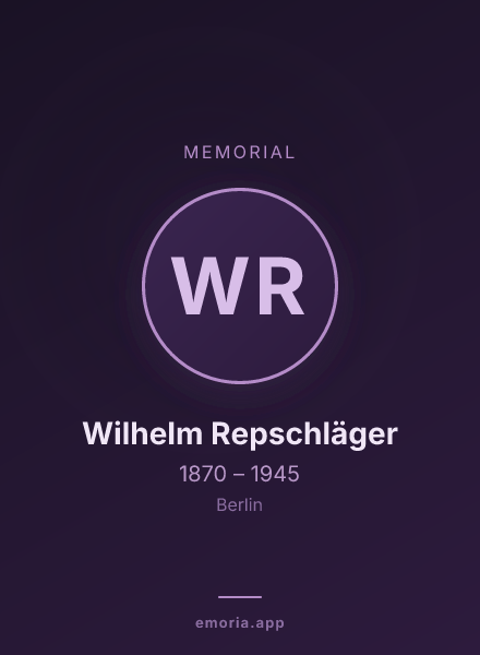 Memorial portrait of Wilhelm Repschläger
