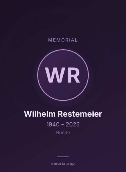 Memorial portrait of Wilhelm Restemeier