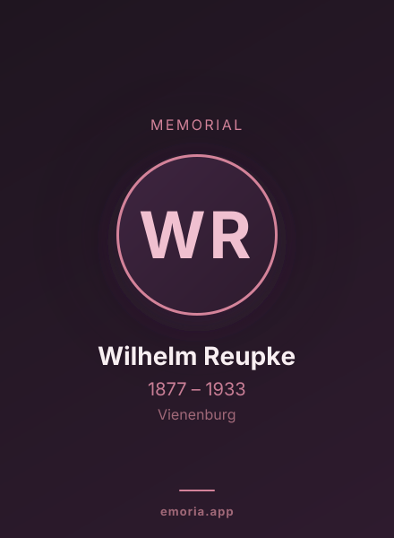 Memorial portrait of Wilhelm Reupke