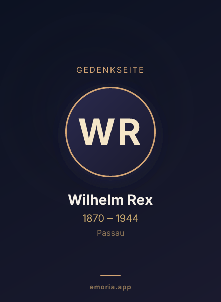 Gedenkportrait von Wilhelm Rex
