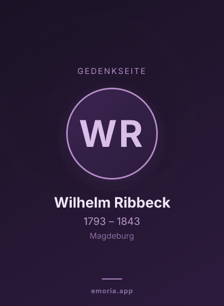 Gedenkportrait von Wilhelm Ribbeck