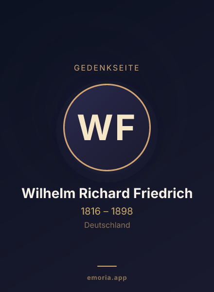 Gedenkportrait von Wilhelm Richard Friedrich