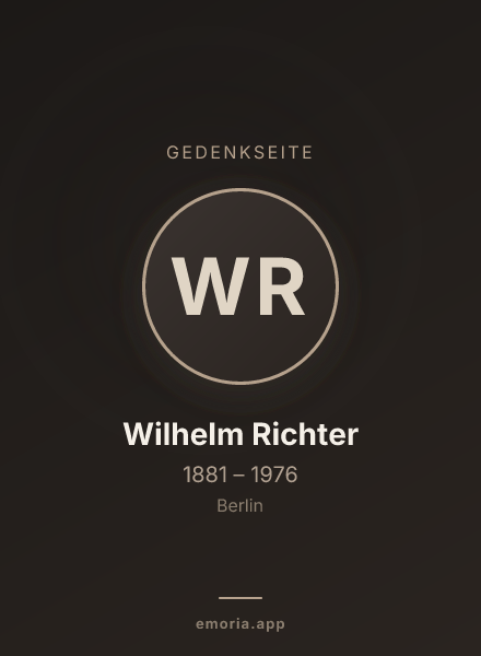 Gedenkportrait von Wilhelm Richter