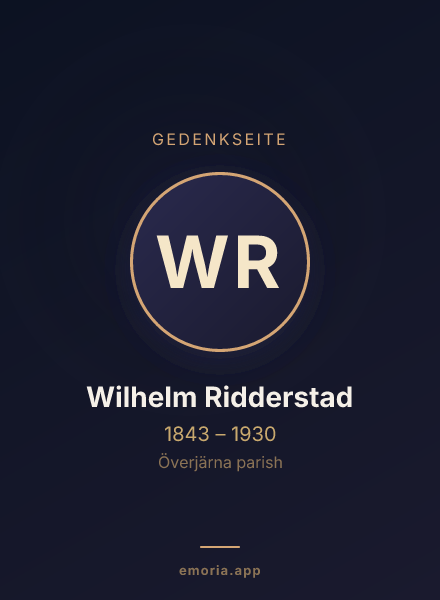Gedenkportrait von Wilhelm Ridderstad