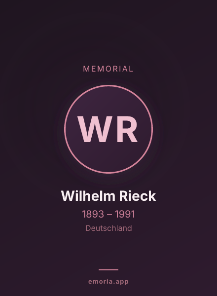 Memorial portrait of Wilhelm Rieck