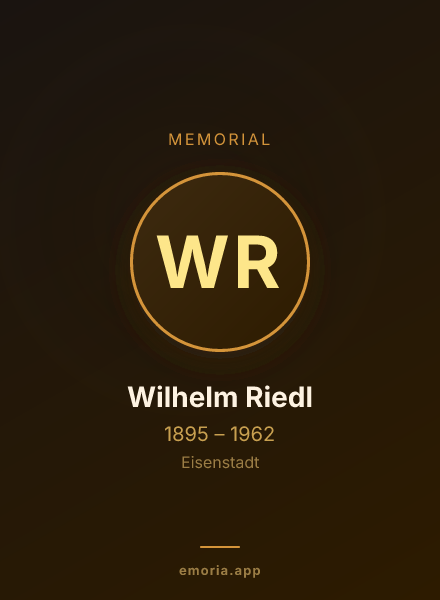 Memorial portrait of Wilhelm Riedl
