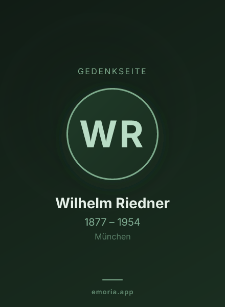 Gedenkportrait von Wilhelm Riedner