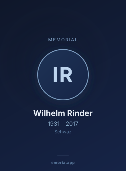 Memorial portrait of Ing. Wilhelm Rinder