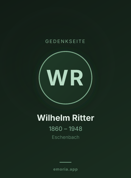 Gedenkportrait von Wilhelm Ritter