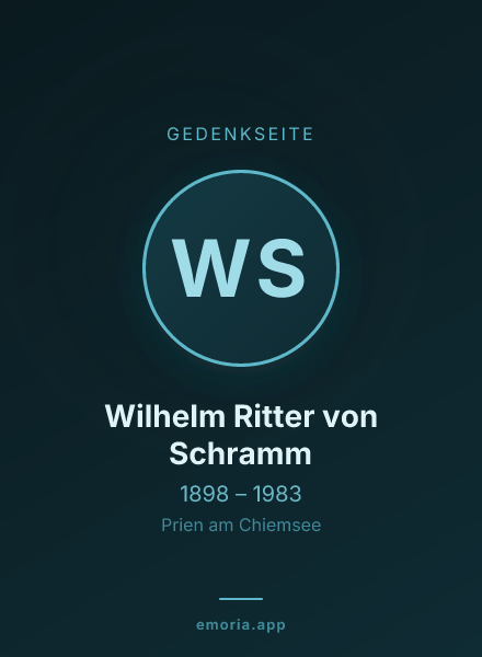 Gedenkportrait von Wilhelm Ritter von Schramm
