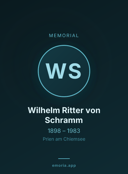 Memorial portrait of Wilhelm Ritter von Schramm