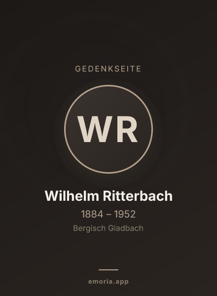 Gedenkportrait von Wilhelm Ritterbach