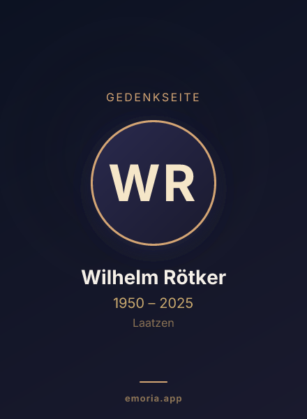 Gedenkportrait von Wilhelm Rötker