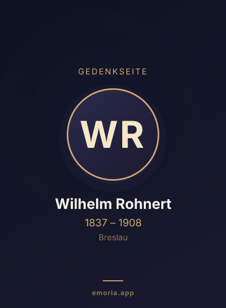 Gedenkportrait von Wilhelm Rohnert