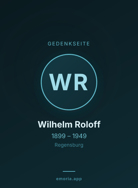 Gedenkportrait von Wilhelm Roloff