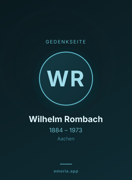 Gedenkportrait von Wilhelm Rombach