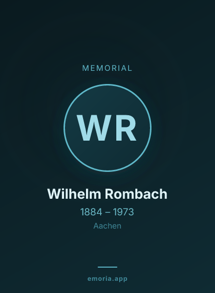 Memorial portrait of Wilhelm Rombach