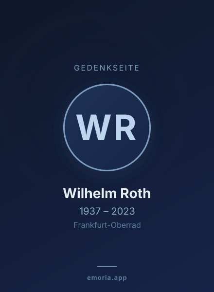 Gedenkportrait von Wilhelm Roth