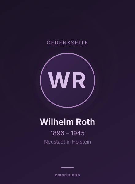 Gedenkportrait von Wilhelm Roth