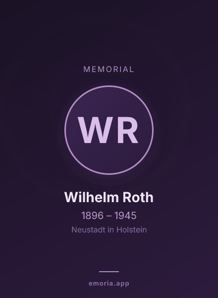 Memorial portrait of Wilhelm Roth