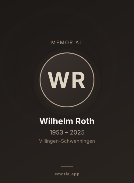 Memorial portrait of Wilhelm Roth
