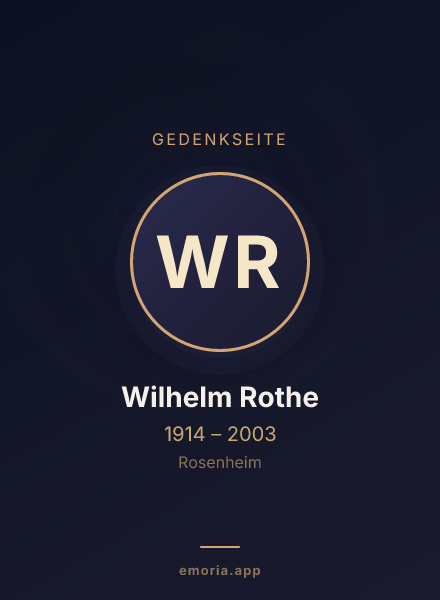 Gedenkportrait von Wilhelm Rothe