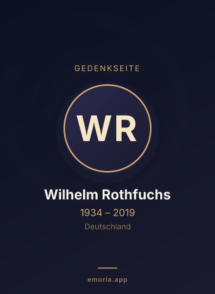 Gedenkportrait von Wilhelm Rothfuchs