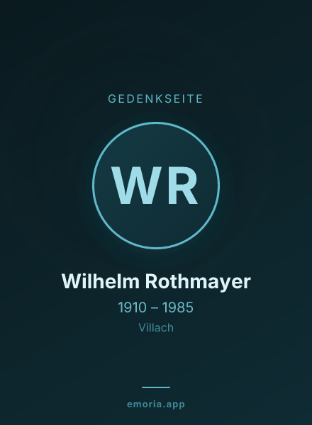 Gedenkportrait von Wilhelm Rothmayer
