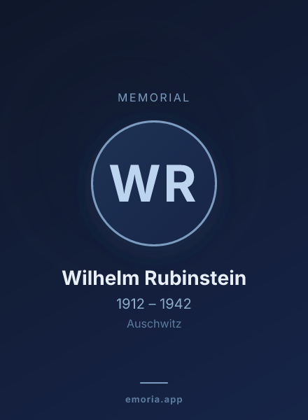 Memorial portrait of Wilhelm Rubinstein
