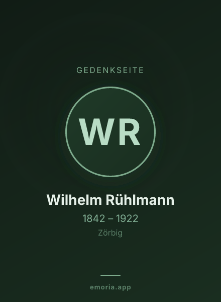 Gedenkportrait von Wilhelm Rühlmann