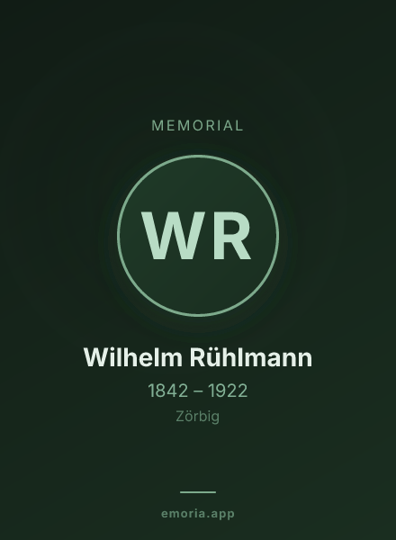 Memorial portrait of Wilhelm Rühlmann