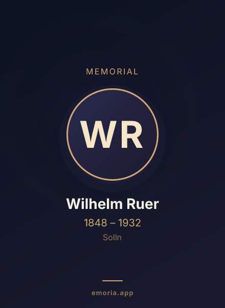 Memorial portrait of Wilhelm Ruer