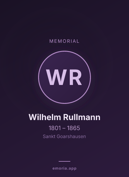 Memorial portrait of Wilhelm Rullmann