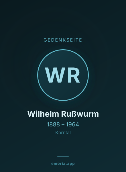 Gedenkportrait von Wilhelm Rußwurm