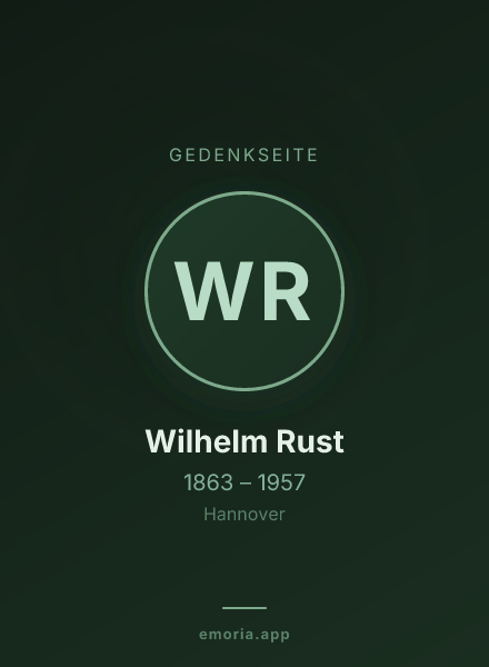 Gedenkportrait von Wilhelm Rust