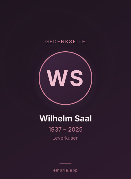 Gedenkportrait von Wilhelm Saal