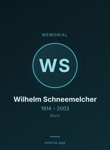 Memorial portrait of Wilhelm Schneemelcher