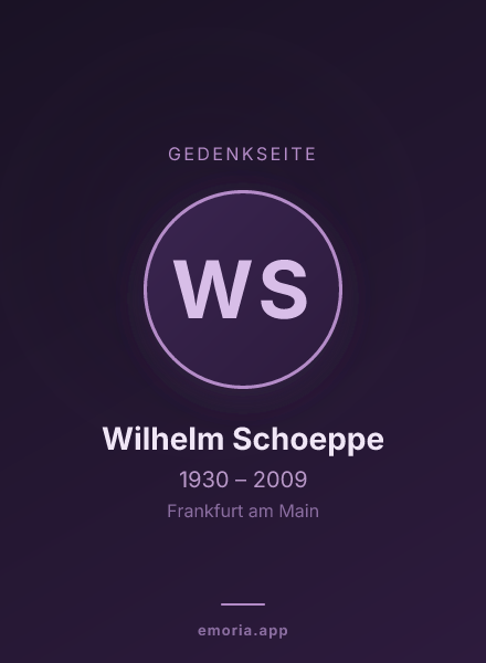 Gedenkportrait von Wilhelm Schoeppe