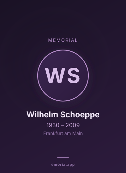 Memorial portrait of Wilhelm Schoeppe