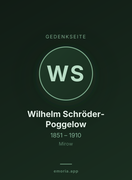 Gedenkportrait von Wilhelm Schröder-Poggelow