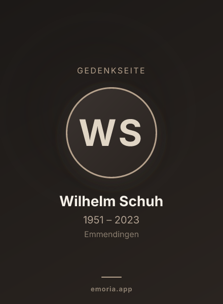 Gedenkportrait von Wilhelm Schuh