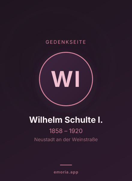 Gedenkportrait von Wilhelm Schulte I.