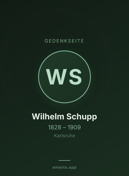 Gedenkportrait von Wilhelm Schupp
