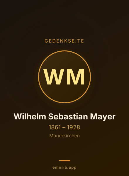 Gedenkportrait von Wilhelm Sebastian Mayer