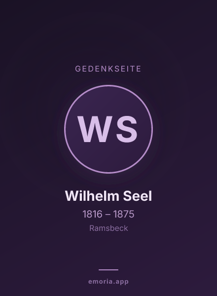 Gedenkportrait von Wilhelm Seel