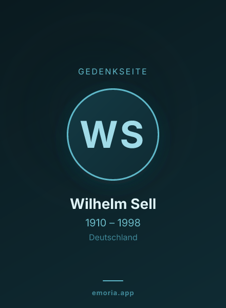 Gedenkportrait von Wilhelm Sell
