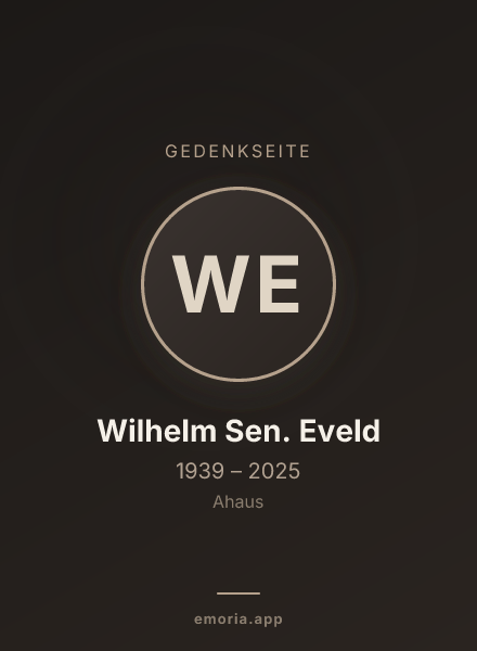 Gedenkportrait von Wilhelm Sen. Eveld