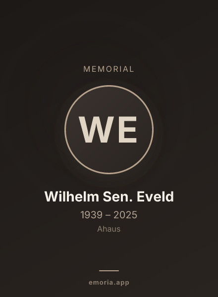 Memorial portrait of Wilhelm Sen. Eveld