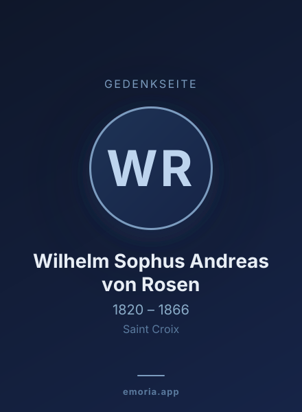 Gedenkportrait von Wilhelm Sophus Andreas von Rosen