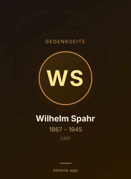 Gedenkportrait von Wilhelm Spahr
